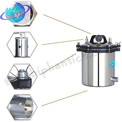 Nồi hấp tiệt trùng xách tay tự động để bàn 18 lít Jibimed YX-18LM